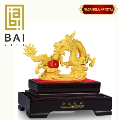PATUNG SHIO ULAR TAHUN 2025 HAMPERS IMLEK TAHUN 2024 PAJANGAN SHIO NAGA BOLA KRYSTAL LAPIS EMAS 24K - EXTRA LARGE 4 ~blog/2023/11/24/14