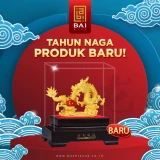 HAMPERS IMLEK TAHUN 2024 PAJANGAN SHIO NAGA BOLA KRYSTAL LAPIS EMAS 24K