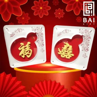 PATUNG SHIO ULAR TAHUN 2025 BAI GIFT Pajangan Huruf Fu & Xi Crystal Lapis Emas 24K  2 ~blog/2023/3/14/1