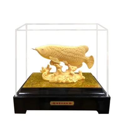 PATUNG SHIO ULAR TAHUN 2025 BAI GIFT PAJANGAN PATUNG IKAN ARWANA PREMIUM LAPISAN EMAS 24K - M  3 ~blog/2023/3/14/_