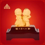 BAI GIFT PAJANGAN PATUNG PENGANTIN LAPIS EMAS 24K HOLD YOUR HAND