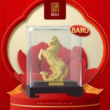 BAI GIFT PAJANGAN PATUNG KUDA GIOK HOKI LAPIS EMAS 24K SIZE M