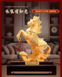 BAI GIFT PAJANGAN PATUNG KUDA GIOK HOKI LAPIS EMAS 24K SIZE XXL