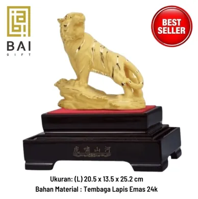 PATUNG SHIO ULAR TAHUN 2025 BAI GIFT PAJANGAN PATUNG SHIO MACAN LAPIS EMAS 24K SIZE L 1 ~blog/2023/3/16/1