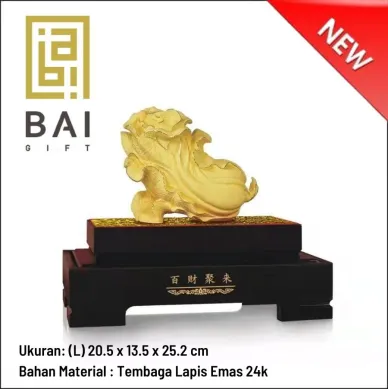 PATUNG SHIO ULAR TAHUN 2025 BAI GIFT PAJANGAN SAYUR SAWI HOKI LAPIS EMAS 24K 1 ~blog/2023/3/16/19
