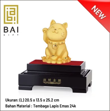 PATUNG SHIO ULAR TAHUN 2025 BAI GIFT PAJANGAN PATUNG LUCKY CAT LAPIS EMAS 24K 1 ~blog/2023/3/16/3