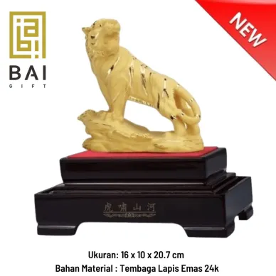 PATUNG SHIO ULAR TAHUN 2025 BAI GIFT PAJANGAN PATUNG SHIO MACAN LAPIS EMAS 24K SIZE M 3 ~blog/2023/3/16/macan_m_new
