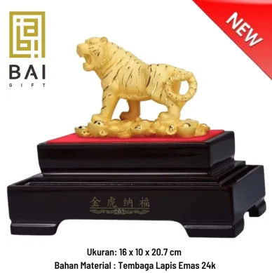 PATUNG SHIO ULAR TAHUN 2025 BAI GIFT PAJANGAN PATUNG SHIO MACAN LAPIS EMAS 24K SIZE M 4 ~blog/2023/3/16/macan_new_3
