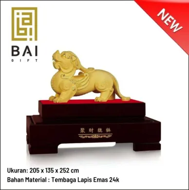 PATUNG SHIO ULAR TAHUN 2025 BAI GIFT PAJANGAN PATUNG HEWAN PIXIU HEWAN SUCI LAPIS EMAS 24K 1 ~blog/2023/3/16/pixiu_non_giok