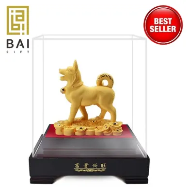 PATUNG SHIO ULAR TAHUN 2025 BAI GIFT PAJANGAN PATUNG SHIO ANJING LAPIS EMAS SIZE L 2 ~blog/2023/3/17/18