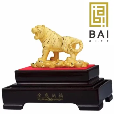 PATUNG SHIO ULAR TAHUN 2025 BAI GIFT PAJANGAN PATUNG SHIO MACAN LAPIS EMAS 24K SIZE M 金虎纳福 2 ~blog/2023/3/20/macan_01
