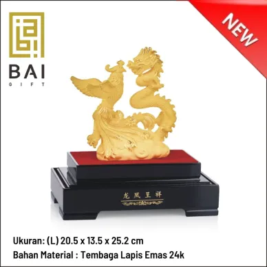 PATUNG SHIO ULAR TAHUN 2025 BAI GIFT PATUNG NAGA DAN PHOENIX LONG FENG LAPIS EMAS 24K -龙凤呈祥 1 ~blog/2023/3/21/1