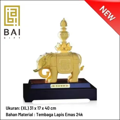 PATUNG SHIO ULAR TAHUN 2025 BAI GIFT PAJANGAN FENGSHUI PATUNG GAJAH LAPIS EMAS 24K 3 ~blog/2023/3/21/13