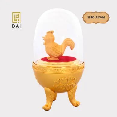 PATUNG SHIO ULAR TAHUN 2025 BAI GIFT PAJANGAN PATUNG SHIO AYAM MINI LAPIS EMAS 24K  1 ~blog/2023/3/27/10_patung_lapis_emas_lucu_shio_ayam_1