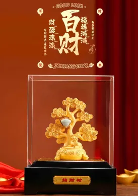 PATUNG SHIO ULAR TAHUN 2025 BAI GIFT PAJANGAN POHON UANG KOIN LAPIS EMAS 24K SIZE L 5 ~blog/2023/3/9/03