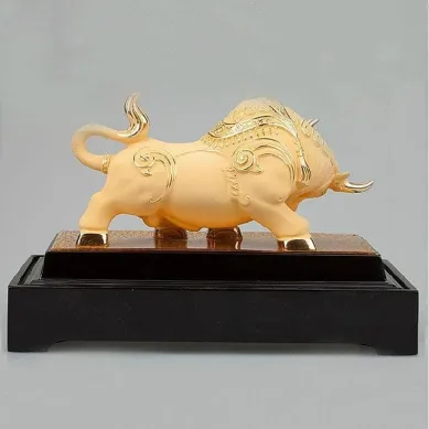 PATUNG SHIO ULAR TAHUN 2025 BAI GIFT PATUNG KERBAU LAPIS EMAS 24K GOLD PLATED OX SIZE XL 3 ~blog/2023/6/22/l01_2