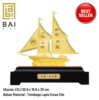 PATUNG SHIO ULAR TAHUN 2025 BAI GIFT PAJANGAN KAPAL DAGANG LAYAR LAPIS EMAS 24K 2 ~blog/2024/4/4/947aa629_4084_4dca_a453_01cd940f63d9