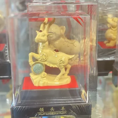 PATUNG SHIO ULAR TAHUN 2025 Pajangan Patung Shio Kambing / Domba Lapis Emas 24k 2 ~blog/2024/5/31/