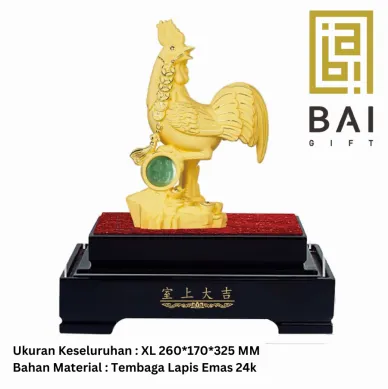 PATUNG SHIO ULAR TAHUN 2025 Patung Ayam Jantan Golden Rooster Lapis Emas 24k 1 ~blog/2024/5/31/38