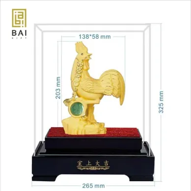 PATUNG SHIO ULAR TAHUN 2025 Patung Ayam Jantan Golden Rooster Lapis Emas 24k 2 ~blog/2024/5/31/_