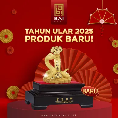 PATUNG SHIO ULAR TAHUN 2025 BAI GIFT CHINESE NEW YEAR GIFT PAJANGAN SHIO ULAR EMAS - MEDIUM 5 ~blog/2025/4/28/image_20241210091101