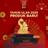 BAI GIFT HAMPERS IMLEK PATUNG SHIO ULAR LAPISAN EMAS  LARGE