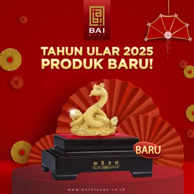 PATUNG SHIO ULAR TAHUN 2025 BAI GIFT CHINESE NEW YEAR GIFT PAJANGAN SHIO ULAR EMAS - MEDIUM 3 ~blog/2025/4/28/image_20241210091200