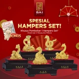 BAI GIFT 1 SET HAMPERS IMLEK 2024 HIASAN PATUNG SHIO ULAR LAPIS EMAS 24K