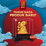 BAI GIFT PATUNG SHIO NAGA BOLA EMAS  MEDIUM