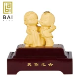 BAI GIFT PAJANGAN PATUNG PENGANTIN LAPIS EMAS EMAS 24K