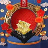 BAI GIFT PAJANGAN FENGSHUI MANGKUK GIOK LAPIS EMAS 24K