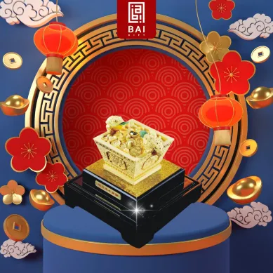 PATUNG SHIO ULAR TAHUN 2025 BAI GIFT PAJANGAN FENGSHUI MANGKUK GIOK LAPIS EMAS 24K 1 ~blog/2025/6/3/27