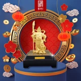 BAI GIFT PAJANGAN PATUNG DEWA KWAN KONG LAPIS EMAS 24K