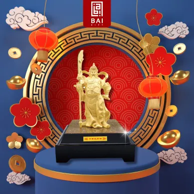 PATUNG SHIO ULAR TAHUN 2025 BAI GIFT PAJANGAN PATUNG DEWA KWAN KONG LAPIS EMAS 24K 1 ~blog/2025/6/4/3